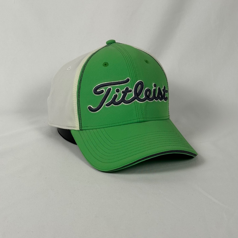 Titleist Golf Hat Mens L/XL Green White Performance Embroidered Fitted Cap